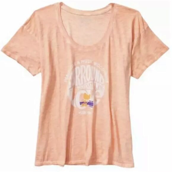 Knit Riot by Victoria’s Secret PINK Woodstoock Crew Neck Tee T-shirt Short Sleev - Picture 1 of 4